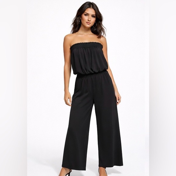 Xhilaration Black Strapless Jumpsuit - Picture 2 of 10
